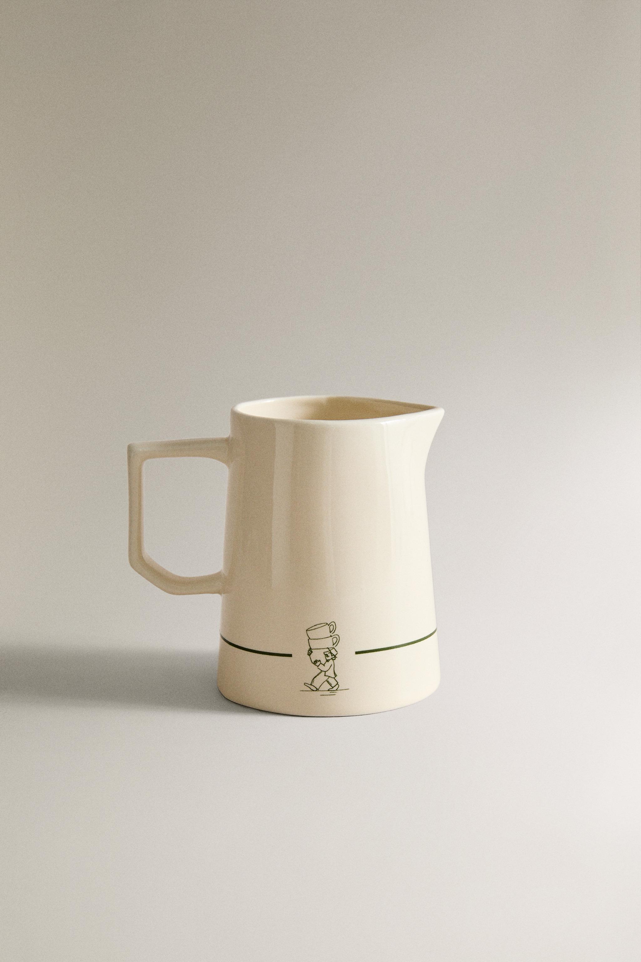 STONEWARE COFFEE SHOP CREAM PITCHER